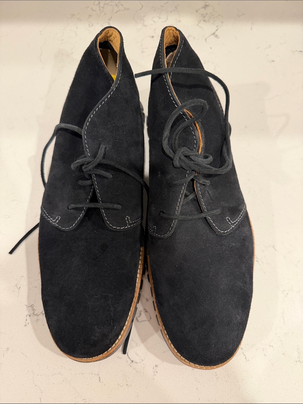 Cole Haan Black Suede Lace-Up Chukka Boots